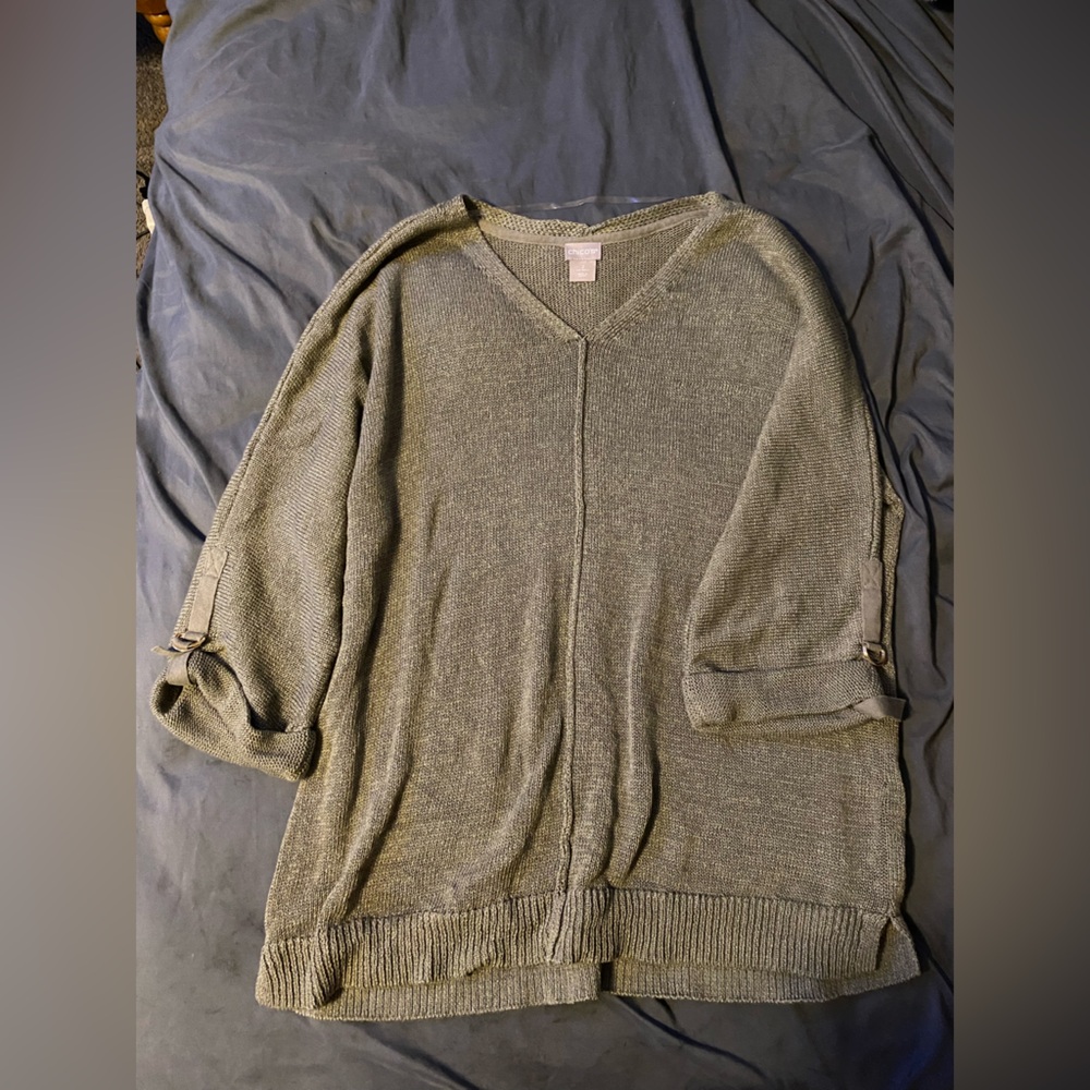 Size 2 Large army green Chico’s sweater